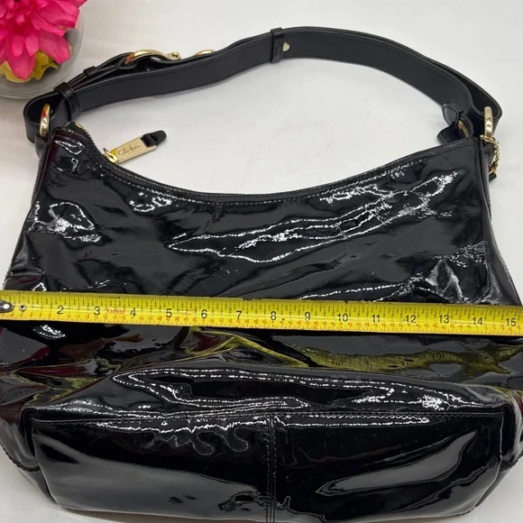 Cole Haan Elegant Black Patent Hobo Leather Women's Bag CH8402 - Picture 14 of 15